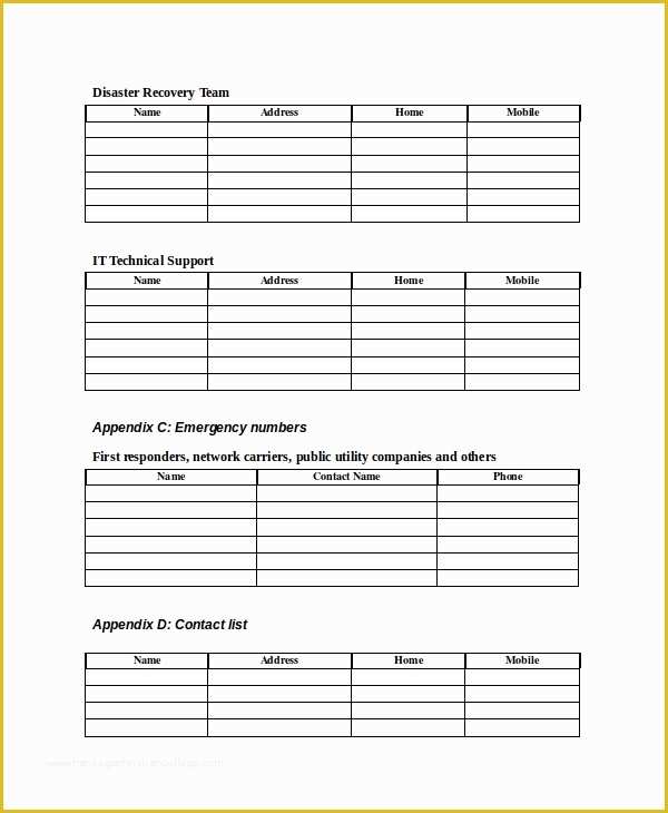 46 Free Disaster Recovery Plan Template