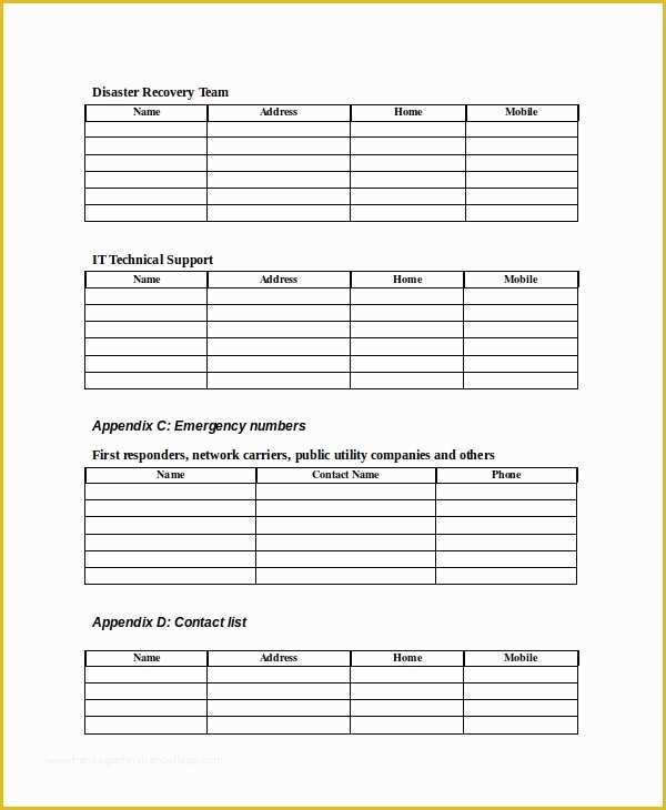 Free Disaster Recovery Plan Template Of 9 Disaster Recovery Plan Examples