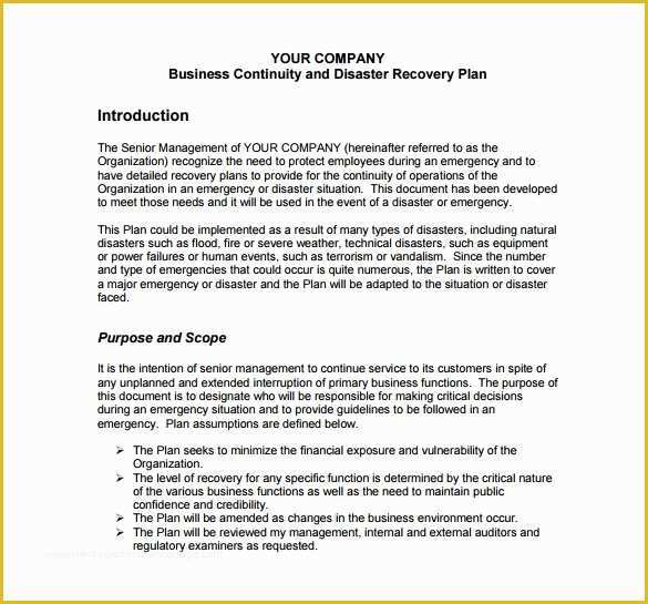 Free Disaster Recovery Plan Template Of Disaster Recovery Disaster Recovery Plan