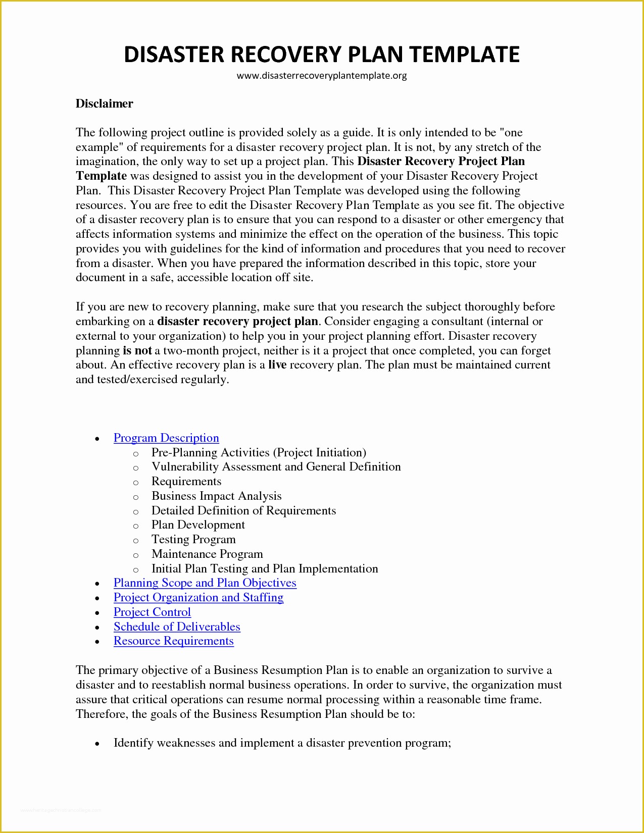 Free Disaster Recovery Plan Template Of Disaster Recovery Plan Template