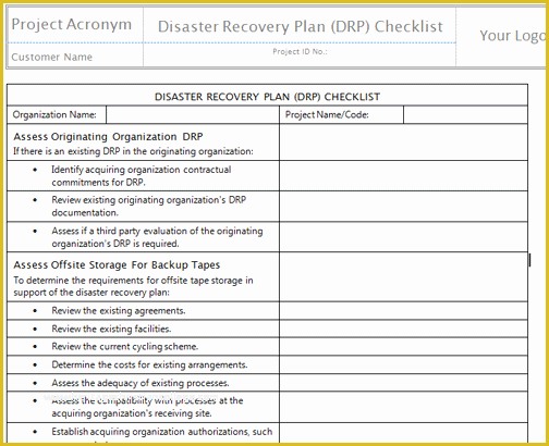 Free Disaster Recovery Plan Template Of Disaster Recovery Plan Template