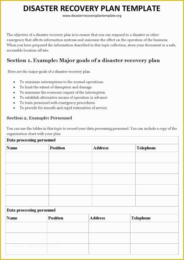 Free Disaster Recovery Plan Template Of Download Disaster Recovery Plan Template 1 for Free
