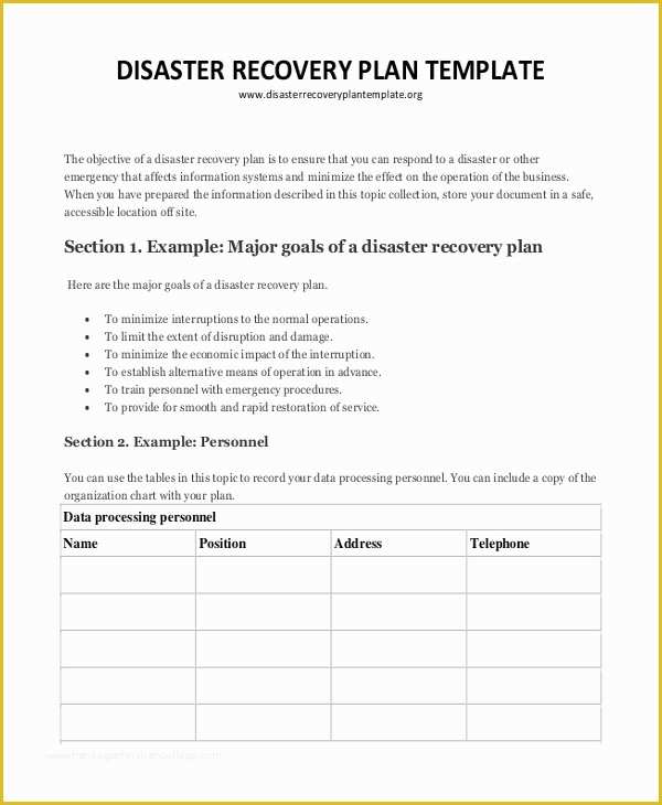 Free Disaster Recovery Plan Template Of Plan Template 18 Free Word Pdf Psd Indesign format