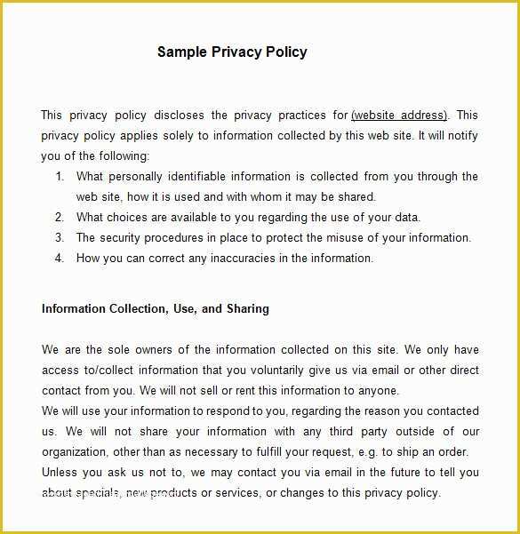 Free Disclaimer Template for Website Of 11 Privacy Policy Templates Pdf Doc