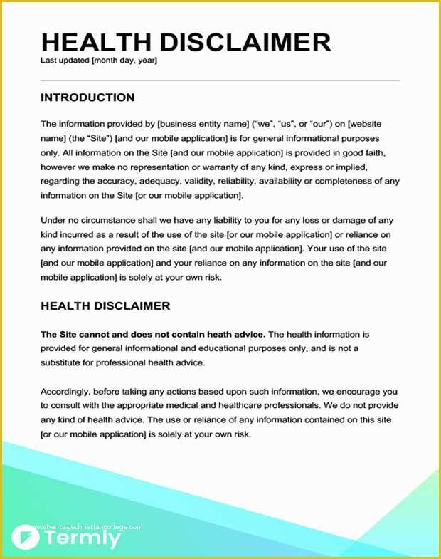 Free Disclaimer Template for Website Of Free Legal Disclaimer Templates &amp; Examples