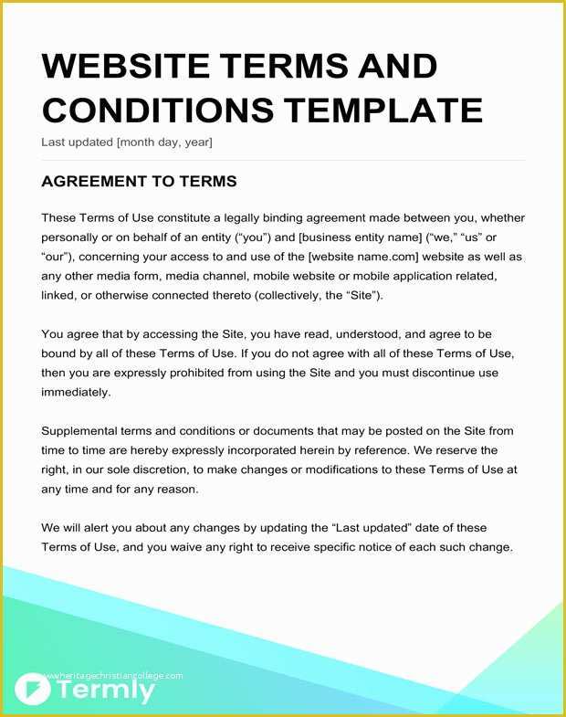 Free Disclaimer Template for Website Of Free Terms &amp; Conditions Templates