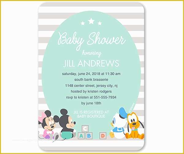 Free Disney Baby Shower Invitation Templates Of 63 Unique Baby Shower Invitations Word Psd Ai