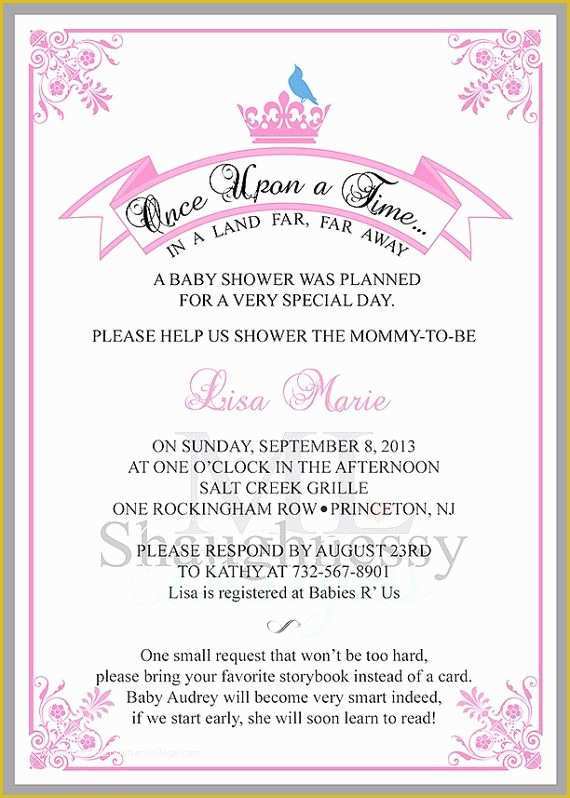 Free Disney Baby Shower Invitation Templates Of Cinderella Inspired Princess Baby Shower Invitations