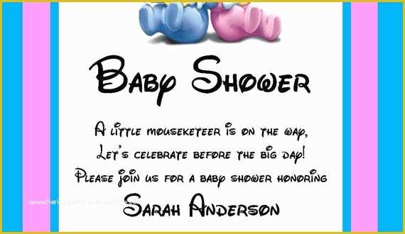 Free Disney Baby Shower Invitation Templates Of Disney Baby Shower Invitations Party Xyz
