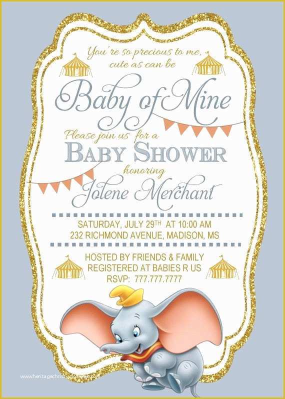 Free Disney Baby Shower Invitation Templates Of Instant Download You Edit