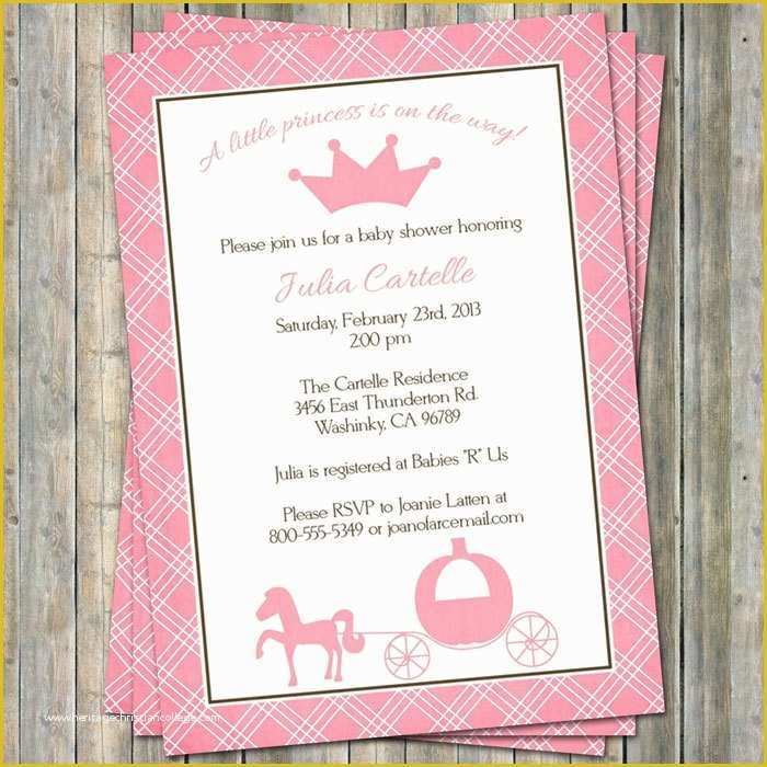 Free Disney Baby Shower Invitation Templates Of Princess Baby Shower Invitations Digital Printable File