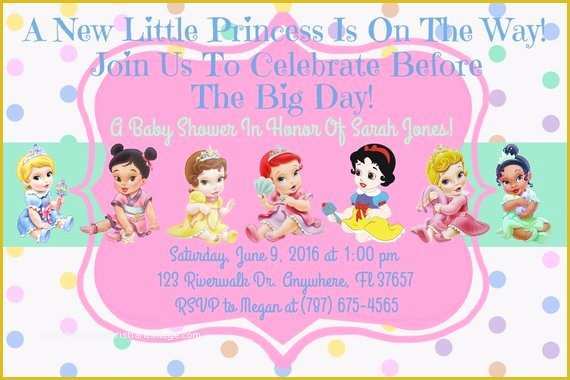 Free Disney Baby Shower Invitation Templates Of Princess Disney Baby Shower Invitation Download Disney