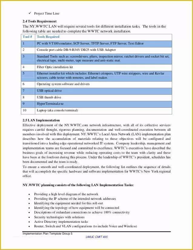 Free Dispensary Security Plan Template Of Wwtc Implementation Plan Group5 Final