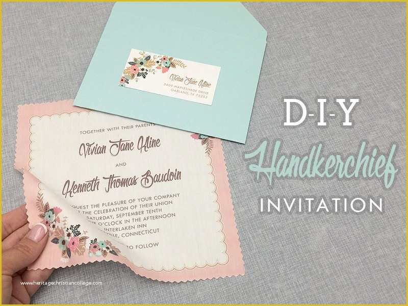 Free Diy Invitation Templates Of Diy Vintage Hanky Wedding Invitation with Free Template