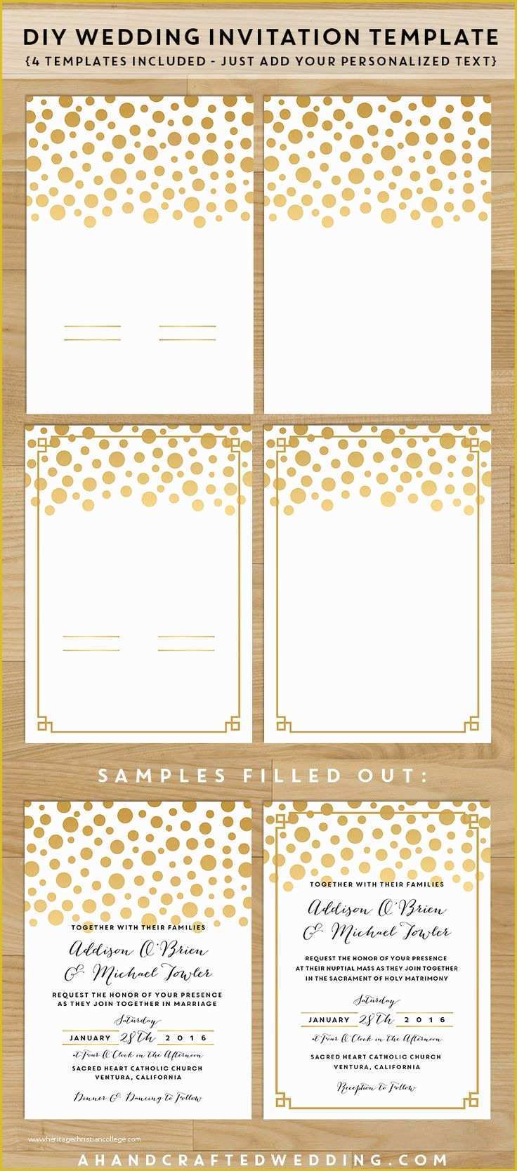 Free Diy Invitation Templates Of Diy Wedding Invitation Set Save Money On Your Wedding