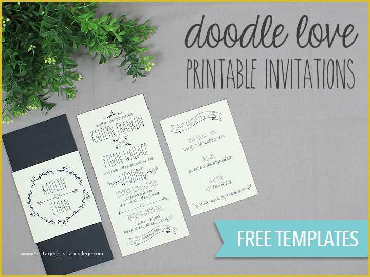 Free Diy Invitation Templates Of Doodle Love Printable Wedding Invitation Set