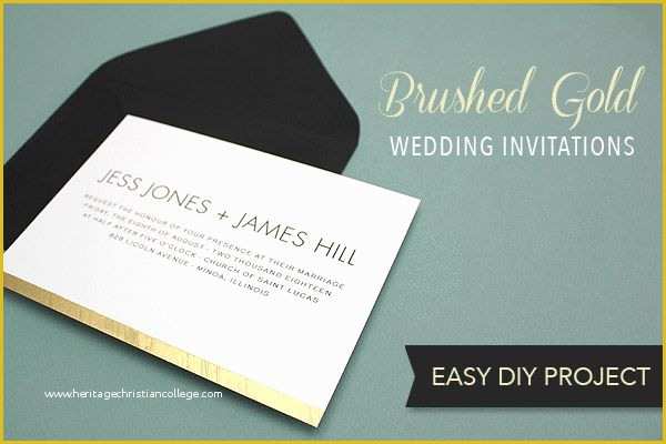 Free Diy Invitation Templates Of Free Diy Brushed Gold Wedding Invitation Template