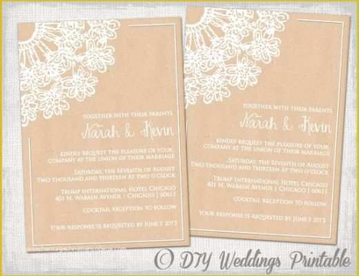 Free Diy Invitation Templates Of Wedding Invitation Template Diy Rustic &quot;lace Doily