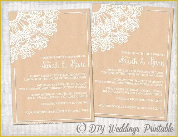 Free Diy Invitation Templates Of Wedding Invitation Template Diy Rustic &quot;lace Doily