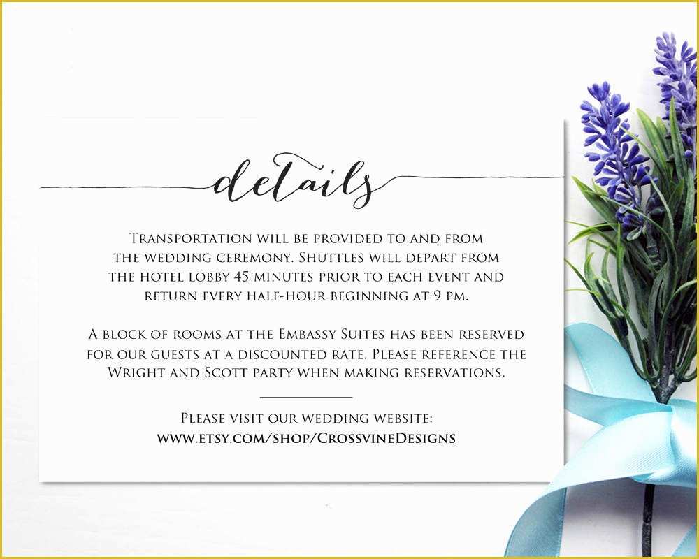 Free Diy Website Templates Of Details Card Template · Wedding Templates and Printables