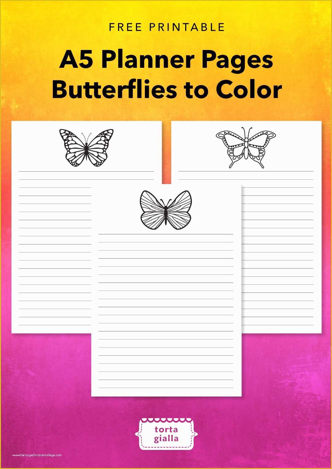 Free Diy Website Templates Of Free Printable A5 Planner Pages butterflies to Color