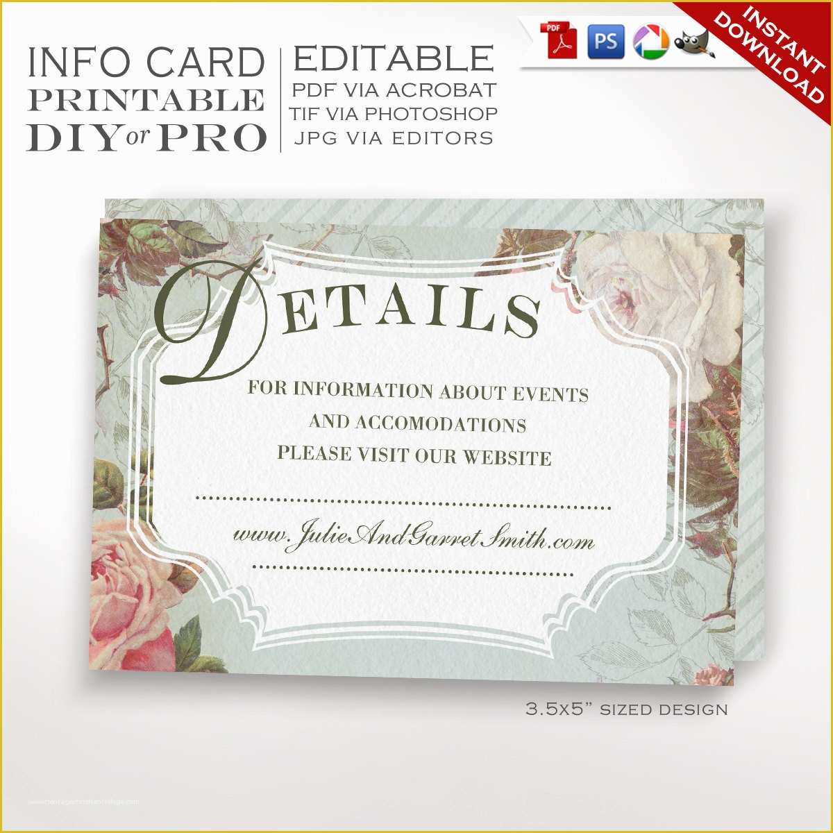 Free Diy Website Templates Of Printable Diy French Country Wedding Website Card Template