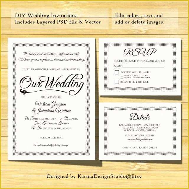 Free Diy Website Templates Of Wedding Invitation Template Instant Download Printable