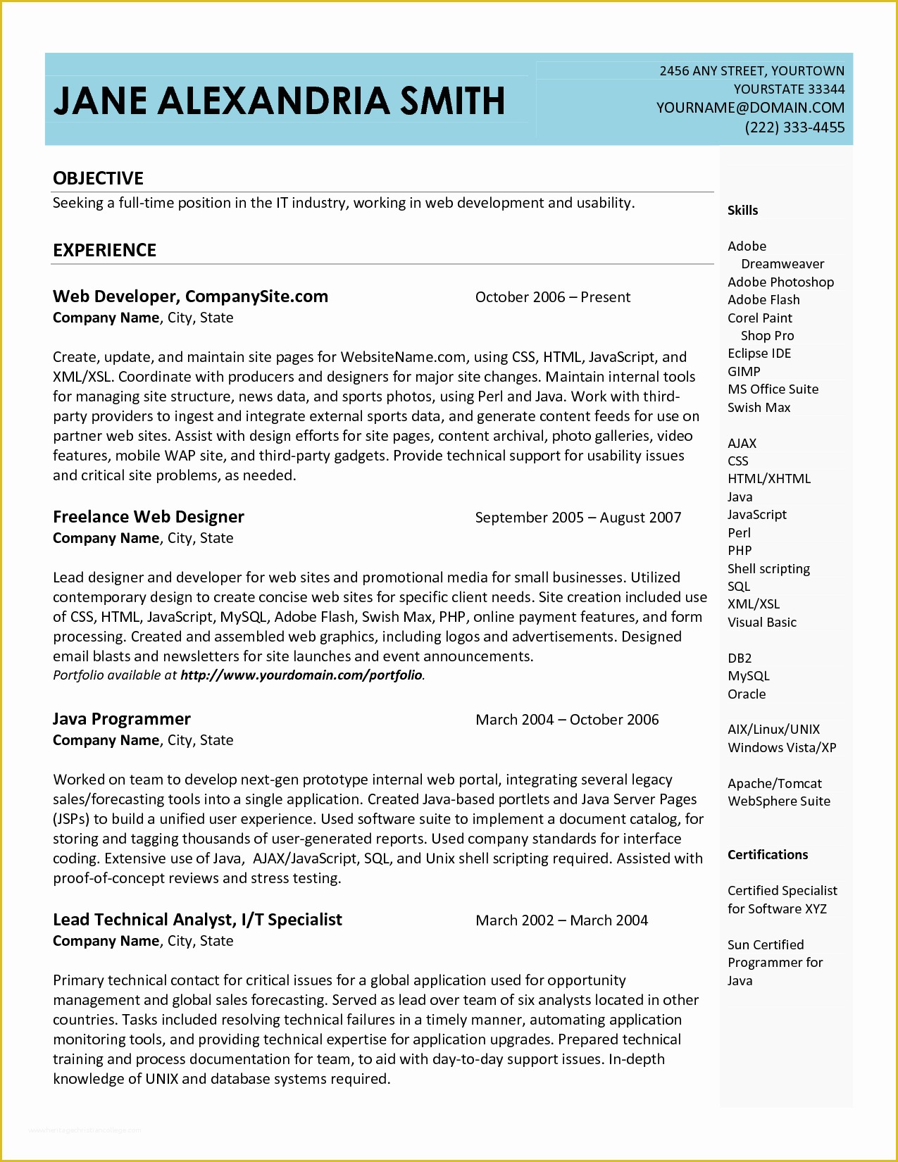 Free Doc Resume Templates Of Resume Sample Doc