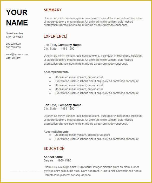 Free Doc Resume Templates Of Resume Template 42 Free Word Excel Pdf Psd format