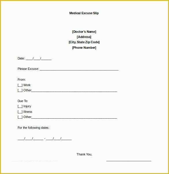Free Doctors Excuse Template Of 22 Doctors Note Templates Free Sample Example format