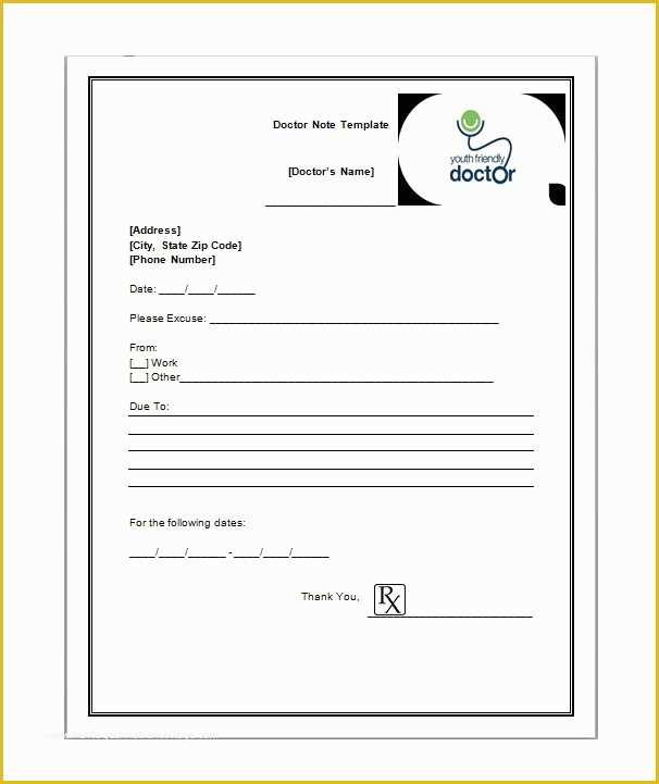 Free Doctors Excuse Template Of 25 Free Doctor Note Excuse Templates Template Lab