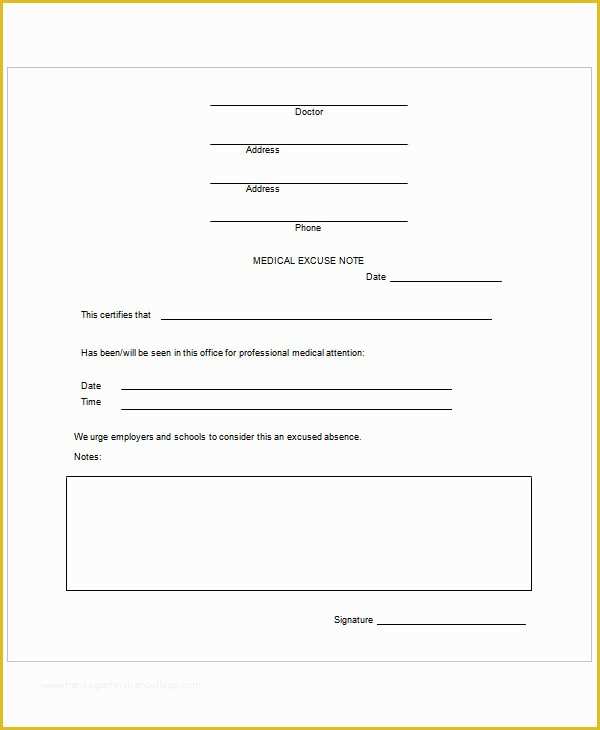 Free Doctors Excuse Template Of 37 Free Doctors Note Templates