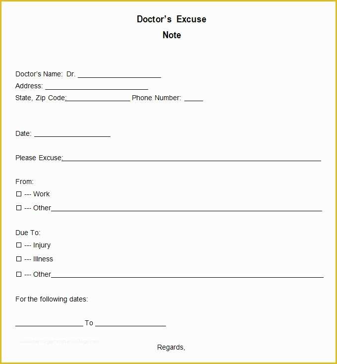 Free Doctors Excuse Template Of 9 Doctor Excuse Templates Pdf Doc