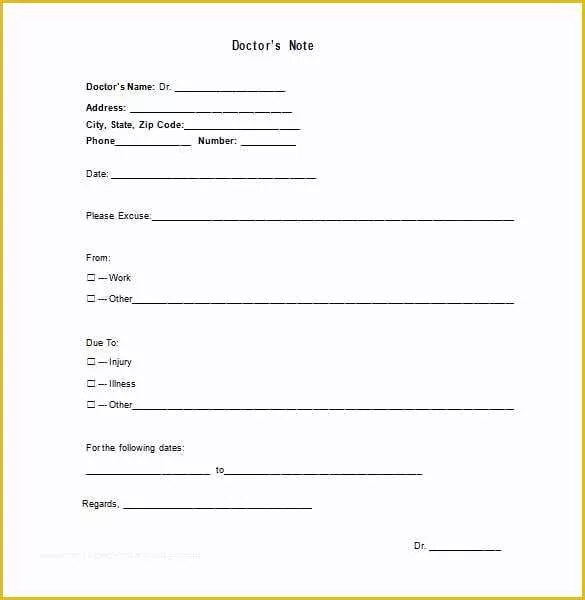 Free Doctors Excuse Template Of 9 Doctor Note Templates Word Excel Pdf formats