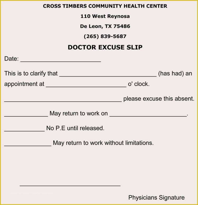 Free Doctors Excuse Template Of Creating Fake Doctor S Note Excuse Slip 12 Templates