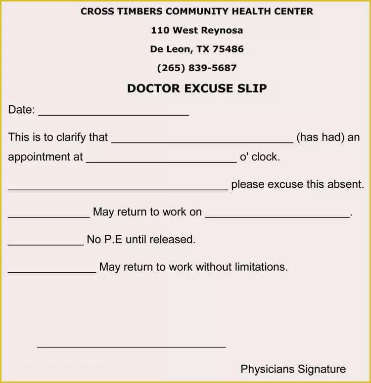 Free Doctors Excuse Template Of Creating Fake Doctor S Note Excuse Slip 12 Templates