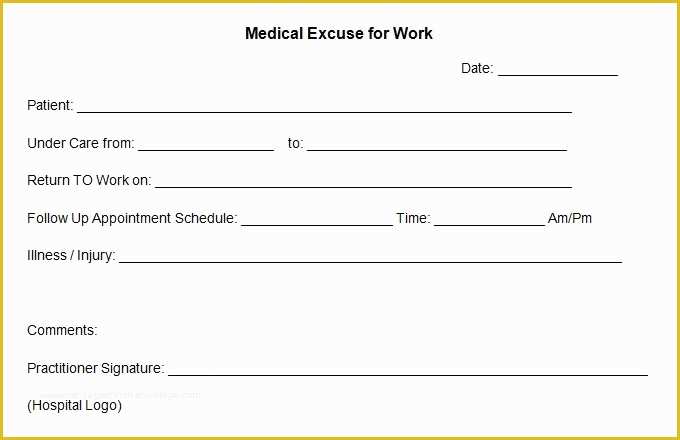 Free Doctors Excuse Template Of Doctors Excuse Template