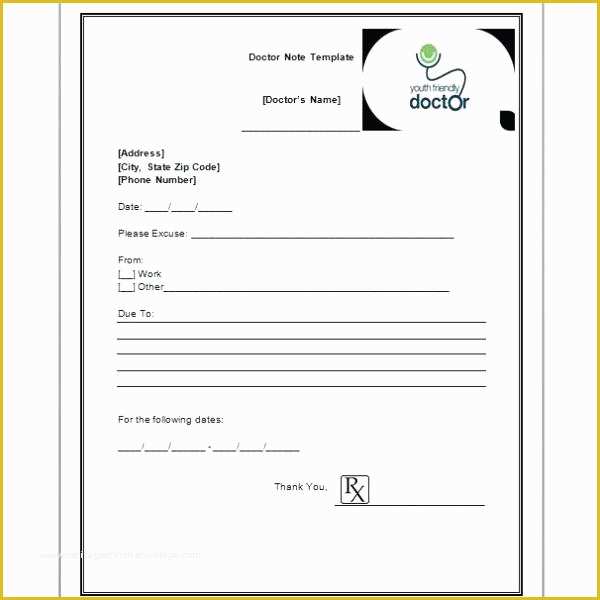 Free Doctors Excuse Template Of Fake Doctors Note Template for Work or School Pdf