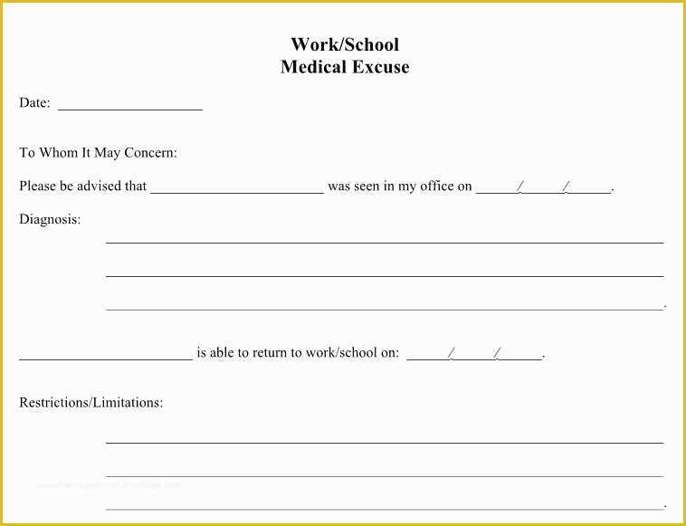 Free Doctors Excuse Template Of Free Printable Doctors Note for Work