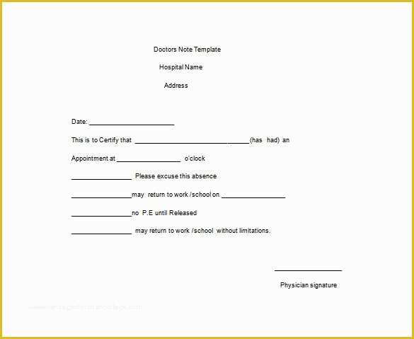 Free Doctors Excuse Template Of Medical Doctor Note Template 8 Free Word Excel Pdf