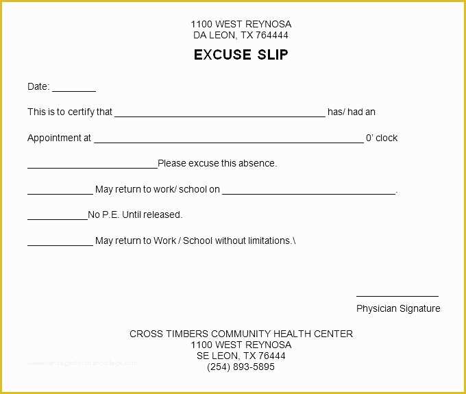 Free Doctors Excuse Template Of Printable Doctor Excuse Note For Work 
