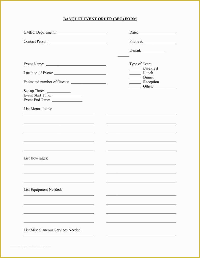 Free Document Templates Download Of 9 event order form Templates