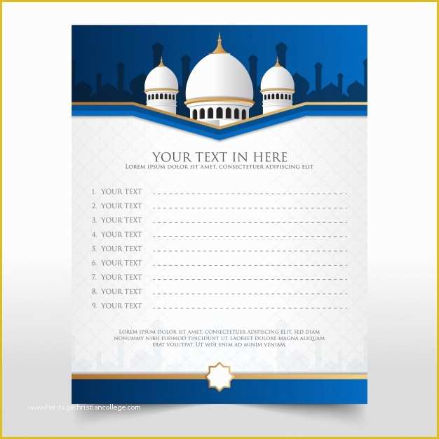 Free Document Templates Download Of Document Template with Arabic Design Vector