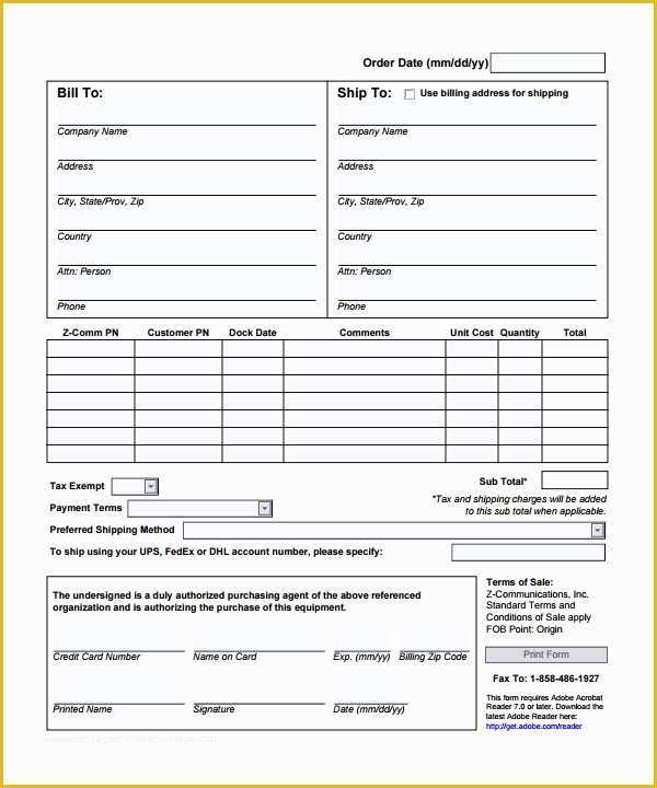 Free Document Templates Download Of order form Template 23 Download Free Documents In Pdf