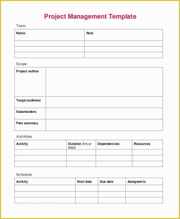Free Document Templates Download Of Project Management Templates 9 Free Word Pdf Documents