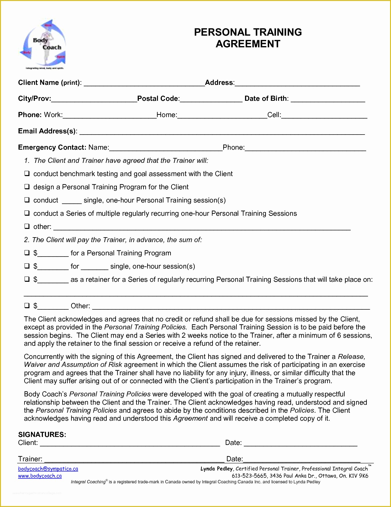 Free Dog Training Contract Template Of Informed Consent form Personal