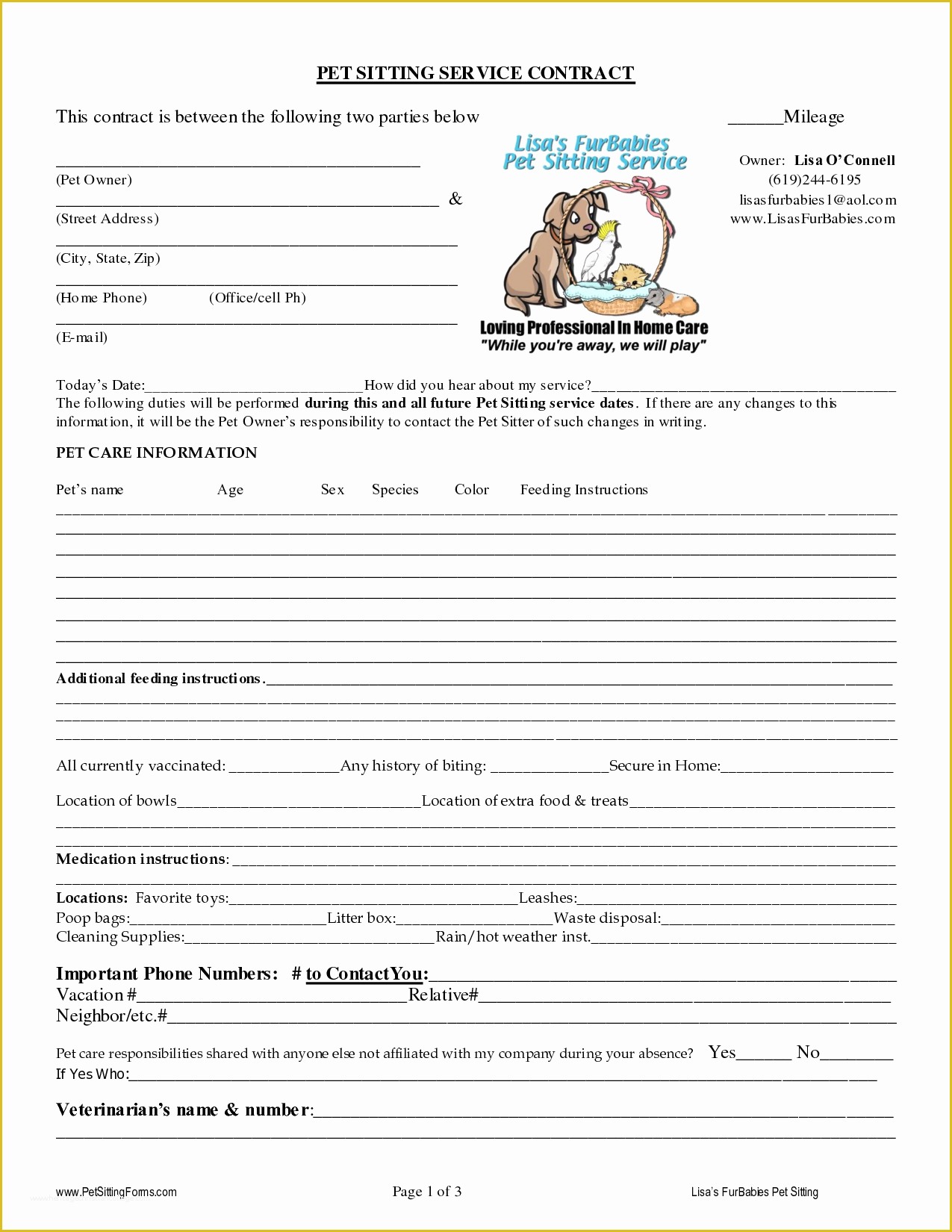 Free Dog Training Contract Template Of Pet Sitting Contract Templates Dogs Pinterest