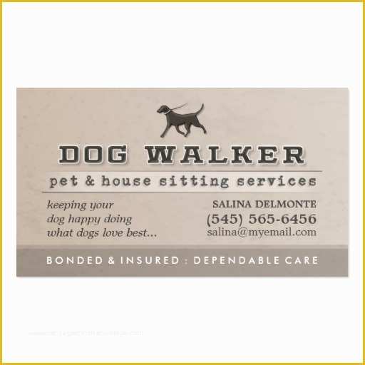 Free Dog Walking Business Card Template Of Dog Walker & Pet Sitting Brown Business Card