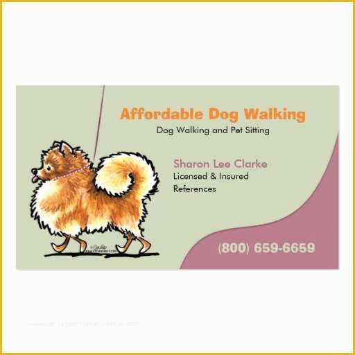 Free Dog Walking Business Card Template Of Dog Walker Pet Business Pomeranian Double Sided Standard