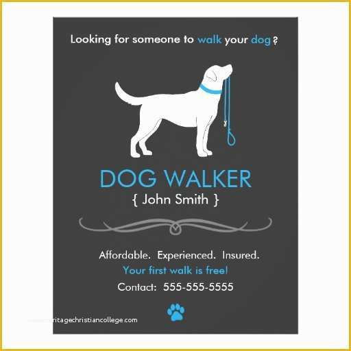 Free Dog Walking Business Card Template Of Dog Walker Walking Business Flyer Template